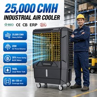 Pendingin Udara Evaporatif Industri Baru dengan Motor BLDC 700W, Aliran Udara 25000CMH, Tangki 160L, dan Kebisingan yang Dikurangi hingga 20%