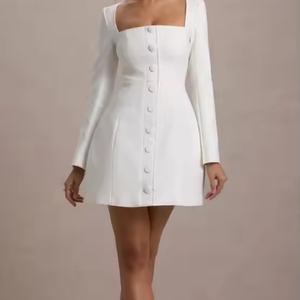 เดรสแฟชั่นวินเทจปี 2025 สไตล์ลำลองหรูหรา เซ็กซี่ ทรงเข้ารูป ผ้าฝ้ายเนื้อดี สำหรับสุภาพสตรี - Product Image 5