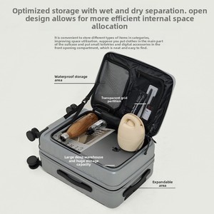 Valises rigides extensibles à ouverture frontale, étanches, antivol, avec poignée et roues pivotantes, ensemble <span class=keywords><strong>de</strong></span> 3 pièces, bagages à main - Product Image 4