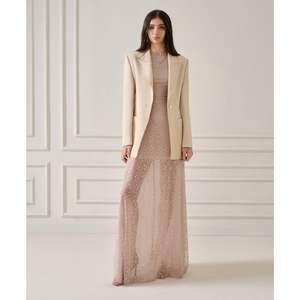 เสื้อเบลเซอร์ผู้หญิงผ้าแจ็คการ์ดกระดุมแถวเดียวแขนยาวเสื้อตรงสำหรับสวมใส่สบายอเนกประสงค์ - Product Image 5