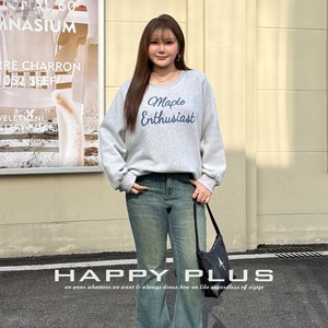 Sudadera Extra Grande Bordada Happy Plus, Gris Claro, Felpa, para Mujer, Talla Grande, N9302 - Product Image 3