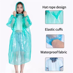 Unisex <span class=keywords><strong>Set</strong></span> di impermeabili monouso per adulti bambini Poncho con Logo decorazione XL formato ispessita <span class=keywords><strong>pioggia</strong></span> di plastica alla deriva - Product Image 2
