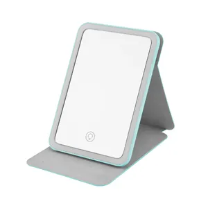 Logo personalizzato Smart Mirror Touch Screen specchio di bellezza specchio da trucco pieghevole ricaricabile con lampada