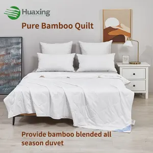 Hypoallergenic Eco-friendly Family Use Softy White Lightweight Quilts Bamboo Viscose Fiber Comforter Quilted Blanket Quilt