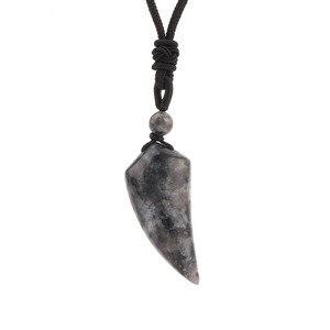 Commercio all'ingrosso semplice ametista naturale pietra grezza placcato di cristallo <span class=keywords><strong>lupo</strong></span> dente pendente <span class=keywords><strong>con</strong></span> corda intrecciata collana di cristallo naturale Charm - Product Image 6