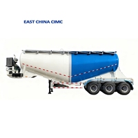 Semi-remorque citerne à ciment et cendres volantes 3 essieux 50CBM 55CBM, silo à poudre en vrac avec déchargement par compresseur