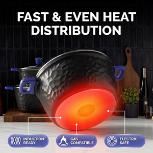 Juego <span class=keywords><strong>de</strong></span> Utensilios <span class=keywords><strong>de</strong></span> <span class=keywords><strong>Cocina</strong></span> Antiadherentes <span class=keywords><strong>de</strong></span> 8 Piezas con Revestimiento <span class=keywords><strong>de</strong></span> <span class=keywords><strong>Granito</strong></span> Diamantado, Tapas <span class=keywords><strong>de</strong></span> Vidrio y Asas Azules, Compatible con Inducción - Product Image 4