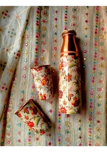 Bouteille d'eau en cuivre imprimée pour la décoration, vente en gros, bouteille d'eau en cuivre pur, bouteilles en cuivre pour l'eau potable, best-seller - Product Image 4