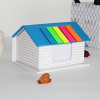 Bloc-notes adhésif tendance 2026 en forme de maison, multicolore, en PET, pour usage quotidien personnalisé (études/travail) ou comme cadeau