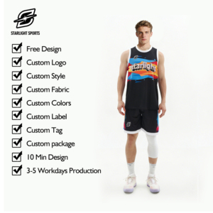 Ensemble de basket-ball personnalisé pour hommes |   Maillot et short rétro en sublimation |   Impression par transfert thermique du logo du sponsor |   Équipes des États-Unis - Product Image 3