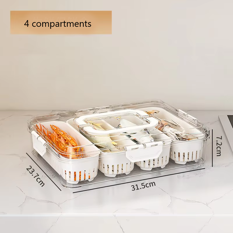 Caja de conservación de alimentos frescos tipo B, color blanco.