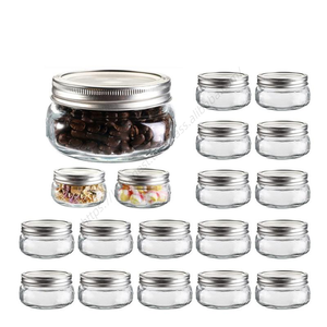 Venta al por mayor DD1828 Tarros de mason herméticos de 8 oz para mermelada, miel, especias, avena remojada, con tapas plateadas estándar, ideales para recuerdos de ducha y envasado. - Product Image 1