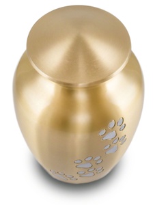 Urna Conmemorativa para Mascotas de Alta Calidad, Urna de Cremación Dorada con Huellas Plateadas, Urna de Metal para Cenizas de Perros y Gatos, Venta al Por Mayor - Product Image 4