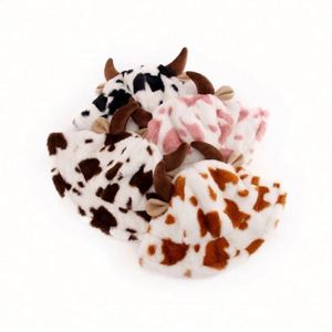 New Style Autumn Fashion Fuzzy Trendy Cow Pattern Print Plush Fisherman <b>Warm</b> Thick Winter Bucket <b>Hat</b> Women - Product Image 1