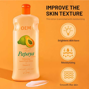 Loción corporal de papaya con brillo perfecto para el cuidado de la piel con vitamina E, loción corporal suavizante para hombres y mujeres - Product Image 2