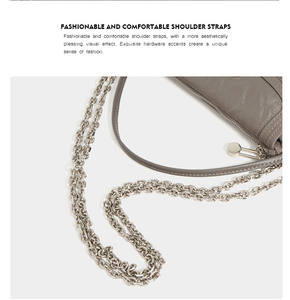 Sac à main carré en cuir véritable pour femme, style streetwear classique, marque privée <span class=keywords><strong>LOUIS</strong></span> LEVANE, avec chaîne de luxe pour l'épaule - Product Image 4