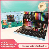 Ensemble d'art de luxe en bois de 228 pièces, kit de dessin et de peinture professionnel avec marqueurs, logo personnalisé, cadeaux pour enfants, fournitures de papeterie