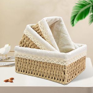 Panier de <span class=keywords><strong>rangement</strong></span> cubique tissé à la main (avec doublure): pour l'organisation et la décoration - Product Image 3