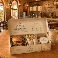 Boîte à emporter pour shawarma et burger, jetable, écologique, pliable, personnalisable, biodégradable, en carton blanc, pour restaurant