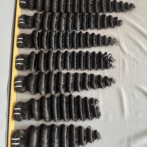 ผมอินเดียแบบเป็นมัด ไม่ผ่านการแปรรูป จัดเรียงเกล็ดผมอย่างเป็นธรรมชาติ แบบตรงธรรมชาติ แบบลอนบอดี้เวฟ แบบลอนลึก เกรด 12A แบบฟูลเลอร์ ขายส่งแบบเป็นมัด สำหรับผู้หญิงผิวสี - Product Image 1