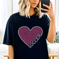 Transferts thermiques en strass à motif Football Love, les plus vendus pour les t-shirts