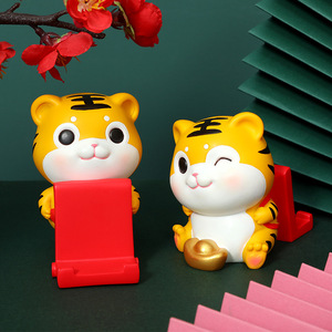Cute Tiger Phone <b>Stand</b> <b>Desktop</b> Decoration Rotatable Base For Desk Use - Product Image 3
