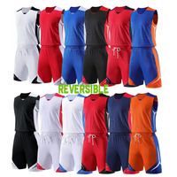 Maillot de basket-ball personnalisé de style populaire, de qualité supérieure, avec short, réversible, pour les matchs de basket-ball