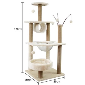 Scratching Post in legno gatto letto albero e gatto amaca spazio arrampicata torre giocattoli e accessori per gatti struttura per arrampicata - Product Image 6
