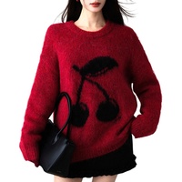Tenues d'automne et de Noël, haut en tricot ample à col rond long, pull en tricot à motifs rayés et unis, ODM