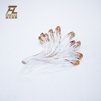 Lustre d'intérieur de luxe Firelux personnalisé, style art moderne, grande taille, avec branches et feuilles, accessoires en verre en forme de fleur de coquelicot