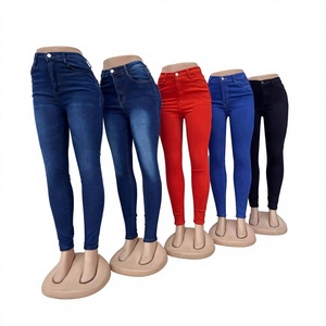 <span class=keywords><strong>Jean</strong></span> en denim stretch taille haute moulant sexy pour femme, collection printemps, style européen et américain, chic et audacieux, effet push-up, longueur intégrale - Product Image 1