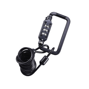 FXTKS-cerradura portátil para casco, candado de cable con combinación de aleación negra para bicicleta de montaña, protección de seguridad para casco - Product Image 1
