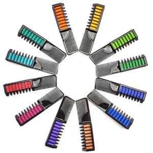 Washable 12 Colors Hair Dye Comb Set, Water-based Temporary Hair Chalk Comb