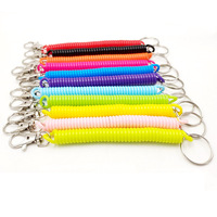 Porte-clés spirale rétractable à ressort anti-vol Anti-perte cordon extensible porte-clés de sécurité porte-clés extensible en métal