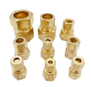 Messing Ferrule Slang Compressie Buisfittingen, Messing Vrouwelijke Naar Koperen Connector Reduceren Messing Fittingen