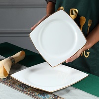 Service de table d'hôtel, vaisselle en céramique, bols, assiettes, peints à la main, réutilisables, durables, nouveau style chinois, personnalisation
