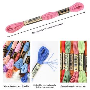 Fil à <span class=keywords><strong>broder</strong></span> en <span class=keywords><strong>coton</strong></span> polyester <span class=keywords><strong>DMC</strong></span> Airo8 m 482 couleurs, vente en gros d'usine, accessoires manuels de bricolage, lot de broderie au point de croix - Product Image 3