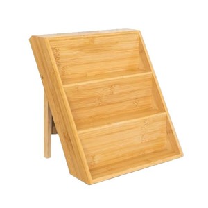 Bamboo and wood three-tiered kitchen <b>spice</b> <b>jar</b> and container storage <b>rack</b>, kitchen and living room display <b>rack</b>, bathroom - Product Image 2