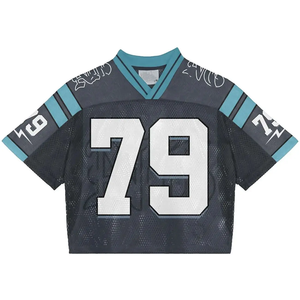 Groothandel Custom Logo Mannen Voetbal Jersey Sportkleding Fabrikanten V-Hals Mesh Ademende Top Streetstyle Jersey T-Shirts - Product Image 1