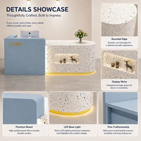 Comptoir de réception de style nordique personnalisé avec éclairage LED, bureau d'accueil moderne, comptoir de caisse pour magasin de détail, hall d'hôtel