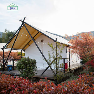 Fabricante de China Triángulo Casa de madera prefabricada Villa Lujo Glamping Safari Living Resort Hotel Tienda de campaña con baño - Product Image 1