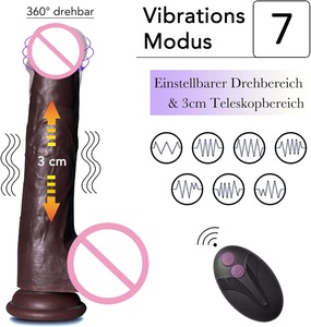 Dildo réaliste extra-large avec fonction télescopique et vibrations puissantes pour une expérience solo intense et une réalisation de fantasmes - Product Image 2