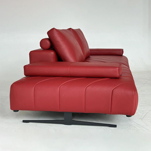 Muebles modernos para sala de estar Cómodo sofá de piel sintética de 3 plazas Sofá de cuero rojo para la venta - Product Image 5