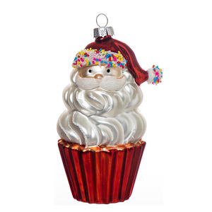 Pendentif boule <span class=keywords><strong>de</strong></span> verre <span class=keywords><strong>de</strong></span> Noël <span class=keywords><strong>fait</strong></span> à la <span class=keywords><strong>main</strong></span> nouveau Style vieil homme Cupcake déco pour la fête en intérieur artisanat Techniques imprimées UV modèle boules - Product Image 5
