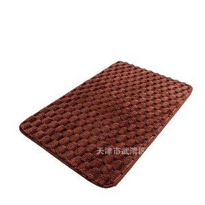 Alfombra de Baño de Felpa Jiao Zhi Yuan, Rectangular, Azul Oscuro, Absorbente, Antideslizante, Diseño Moderno para Entrada de Baño, Piso del Inodoro - Product Image 4