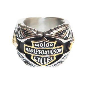 Bague en acier inoxydable vintage thaïlandaise pour homme, style punk, signet <span class=keywords><strong>Harley</strong></span> David Son, pour mariage, fiançailles, fête, anniversaire, en platine - Product Image 5