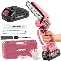 Scie à chaîne électrique sans fil portable de qualité industrielle de 6 pouces, batterie lithium-ion, mini 2200W, pour la coupe des arbres et du bois