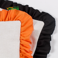 Housse de coussin décorative d'Halloween personnalisée, 100% polyester, lin, sublimation, taie d'oreiller vierge avec volants