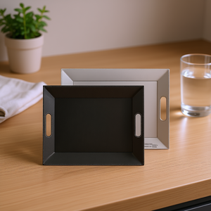 Plateau réversible Freeform Duo noir et gris avec poignées pour le service et le rangement - Product Image 3