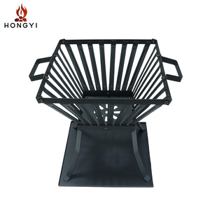 Hongyi Outdoor <b>Fire</b> <b>Pit</b> <b>Wood</b> Basket Rustic Steel Firewood Storage For Garden Patio Campfire Basin With Ash Pan - Product Image 3